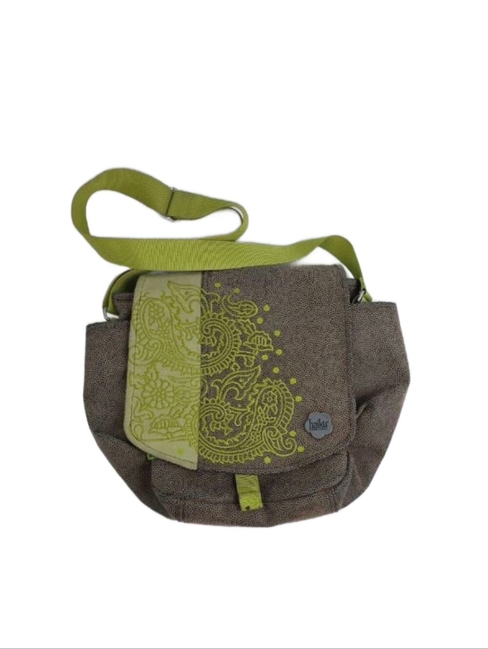 Haiku Green And Gray Messenger Bag
